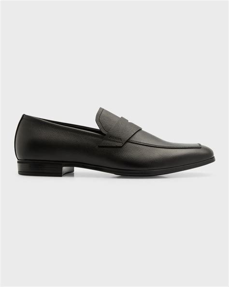 prada saffiano penny loafer.